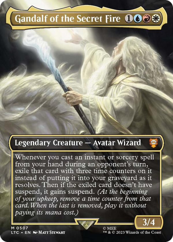 Gandalf of the Secret Fire (Borderless) (LTC-507) - Tales of Middle-earth Commander Foil