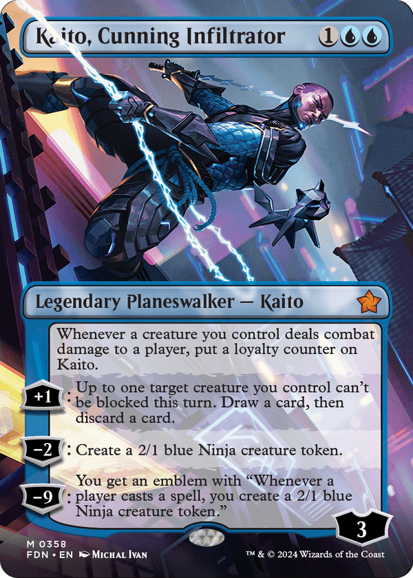 Kaito, Cunning Infiltrator (Borderless) (FDN-358) - Foundations Foil
