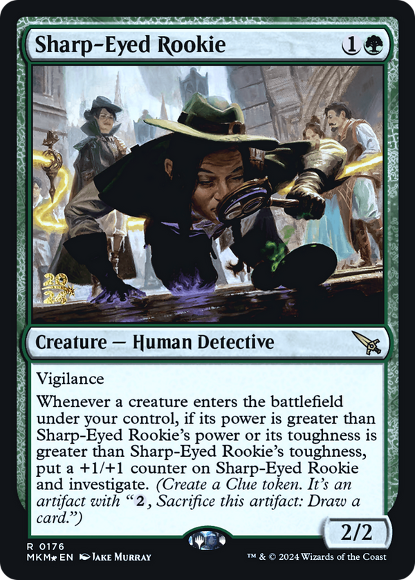 Sharp-Eyed Rookie (PRE-176) - Murders at Karlov Manor Promos Foil