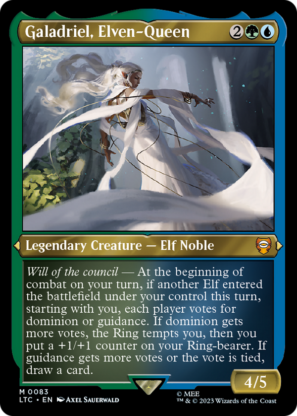 Galadriel, Elven-Queen (Display Commander) - Thick Stock (LTC-083) - Tales of Middle-earth Commander Foil