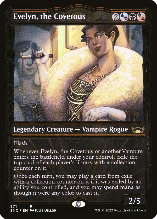 Evelyn, the Covetous (Gilded Foil) (SNC-371) - Streets of New Capenna: (Showcase) Foil