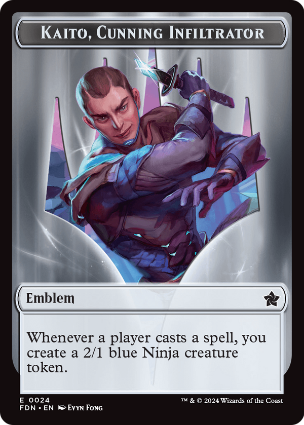 Kaito, Cunning Infiltrator Emblem (TFDN-024) - Foundations Tokens Foil