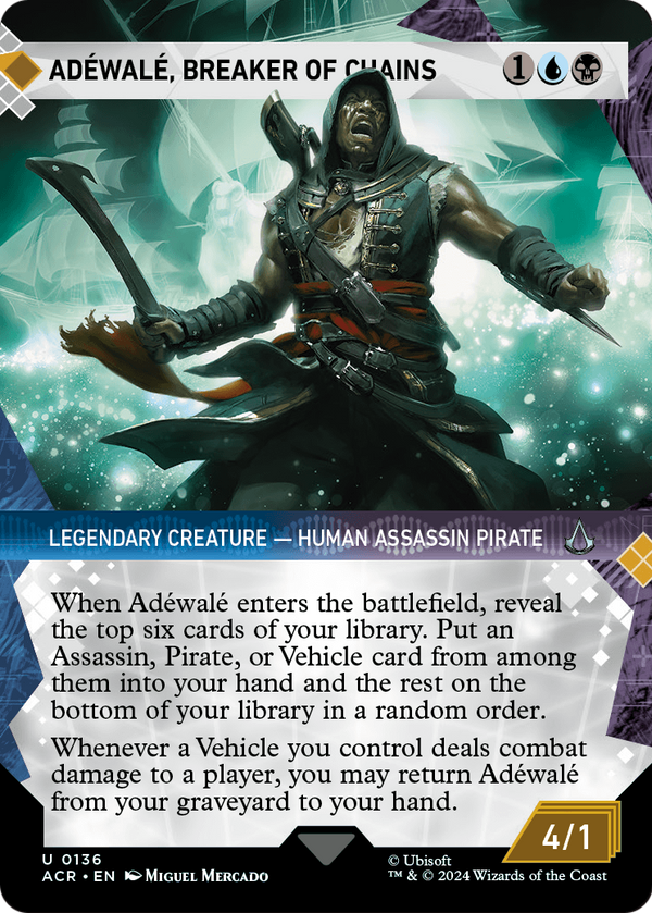Adewale, Breaker of Chains (Showcase) (ACR-136) - Assassin's Creed: (Showcase) (Borderless) Foil