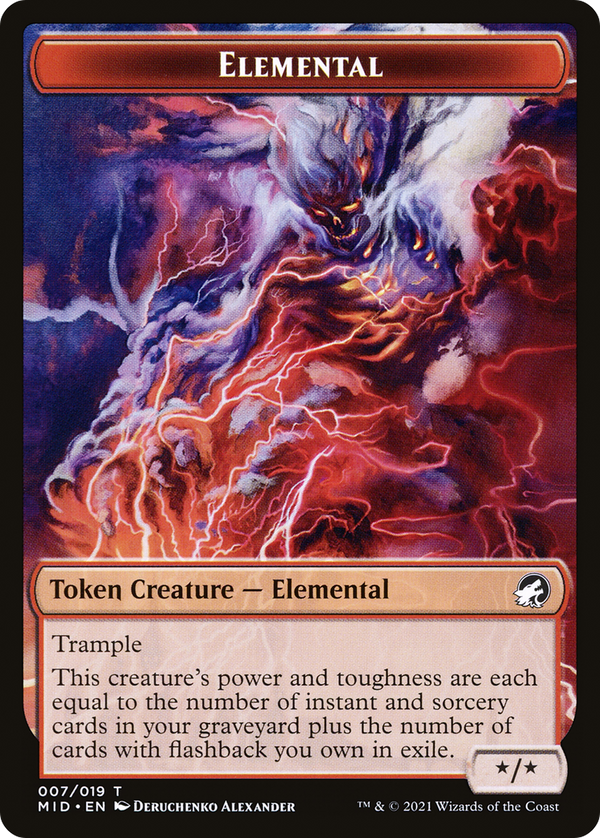 Elemental (TMID-007) - Innistrad: Midnight Hunt Tokens Foil