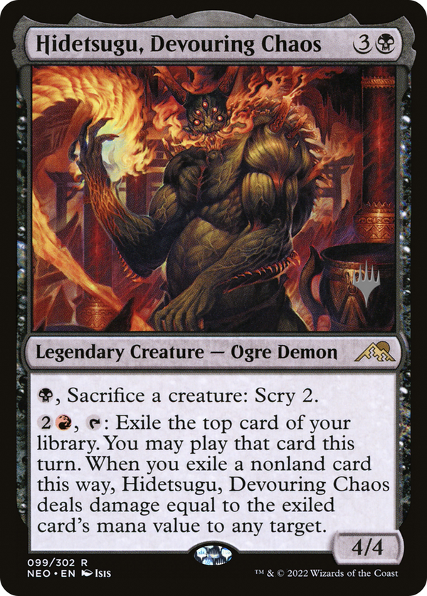 Hidetsugu, Devouring Chaos (PPNEO-099) - Kamigawa: Neon Dynasty Promos Foil