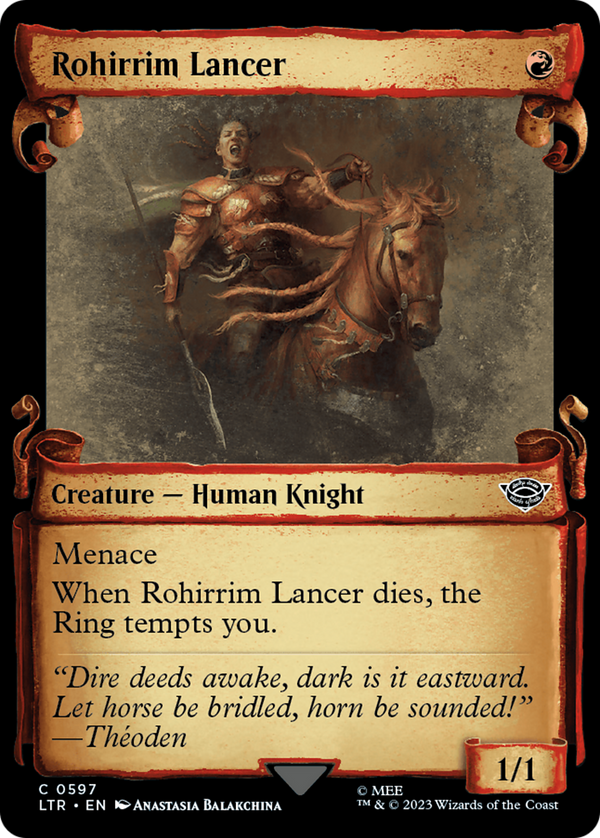 Rohirrim Lancer (Showcase Scrolls) (LTR-597) - The Lord of the Rings: Tales of Middle-earth: (Showcase) Foil