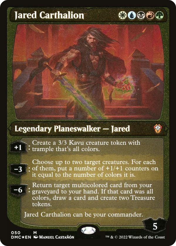 Jared Carthalion (Display Commander) - Thick Stock (DMC-050) - Dominaria United Commander Foil