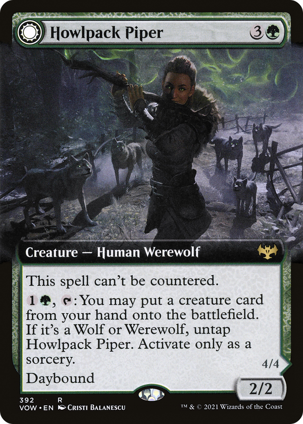 Howlpack Piper (Extended Art) (VOW-392) - Innistrad: Crimson Vow: (Extended Art, Double Faced Transform)
