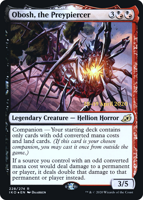 Obosh, the Preypiercer (PRE-228S) - Ikoria: Lair of Behemoths Promos: (companion) Foil