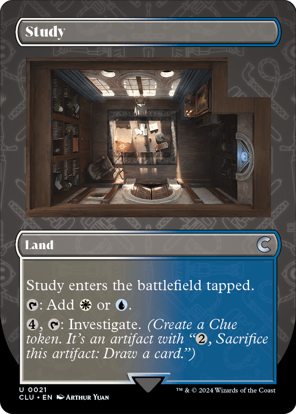 Study (Borderless) (CLU-021) - Ravnica: Clue Edition