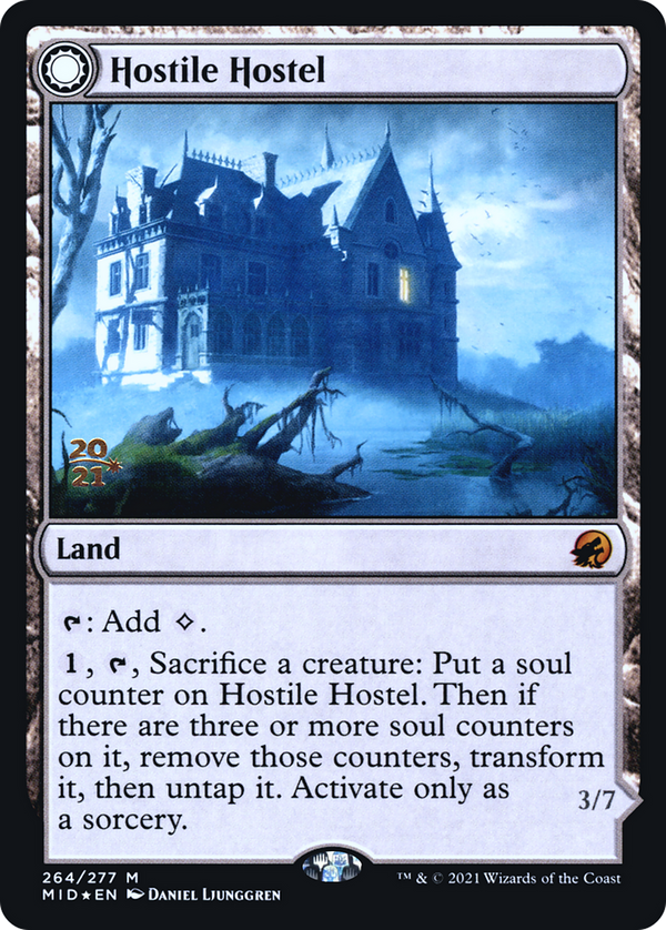 Hostile Hostel (PRE-264S) - Innistrad: Midnight Hunt Promos: (Double Faced Transform) Foil