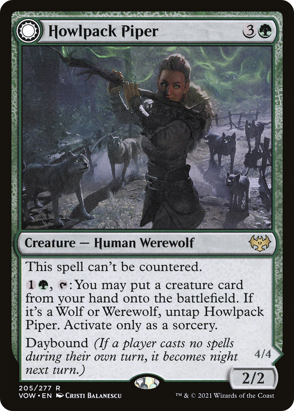 Howlpack Piper (VOW-205) - Innistrad: Crimson Vow: (Double Faced Transform) Foil