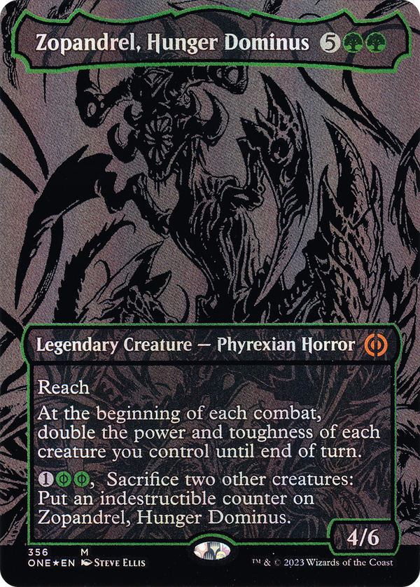 Zopandrel, Hunger Dominus (Oil Slick Raised Foil) (ONE-356) - Phyrexia: All Will Be One (Borderless) Foil