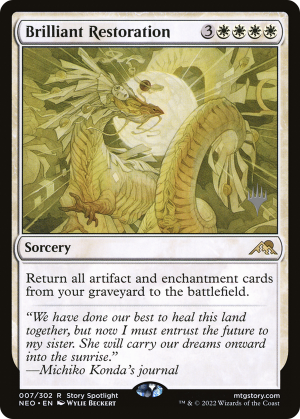 Brilliant Restoration (PPNEO-007) - Kamigawa: Neon Dynasty Promos Foil