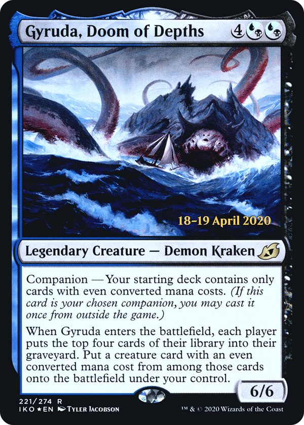 Gyruda, Doom of Depths (PRE-221S) - Ikoria: Lair of Behemoths Promos: (companion) Foil