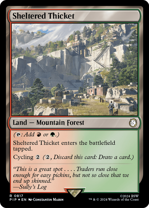 Sheltered Thicket (Surge Foil) (PIP-817) - Fallout Foil