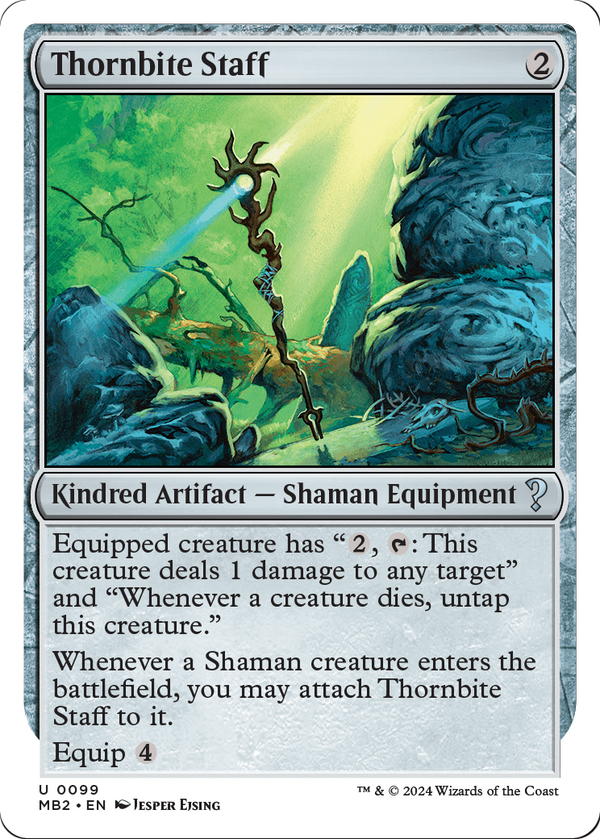 Thornbite Staff (White Border) (MB2-099) - Mystery Booster 2
