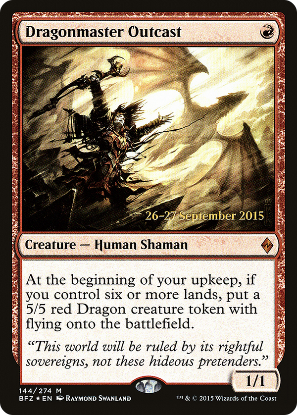 Dragonmaster Outcast (PRE-144S) - Battle for Zendikar Promos Foil