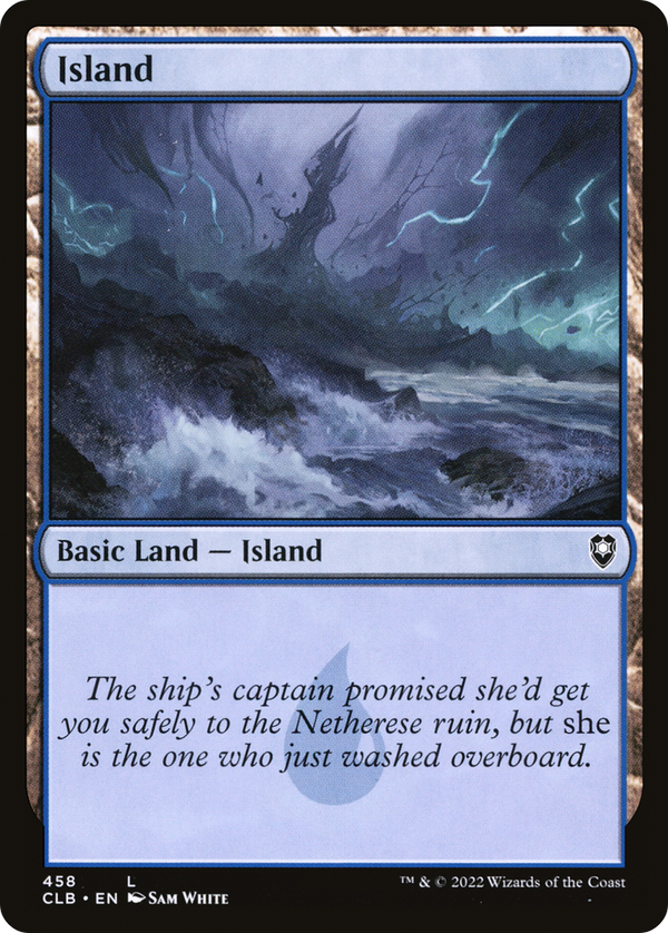 Island (458) (CLB-458) - Commander Legends: Battle for Baldur's Gate Foil