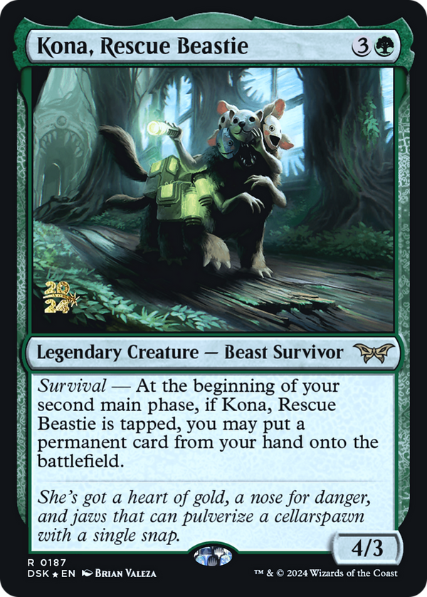 Kona, Rescue Beastie (0187) (PRE-187) - Duskmourn: House of Horror Promos Foil