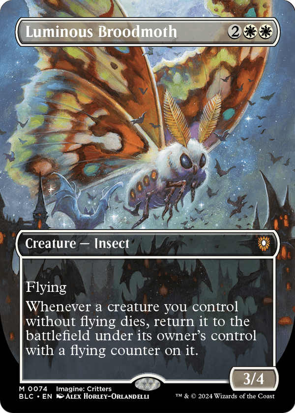 Luminous Broodmoth (Borderless) (BLC-074) - Bloomburrow Commander