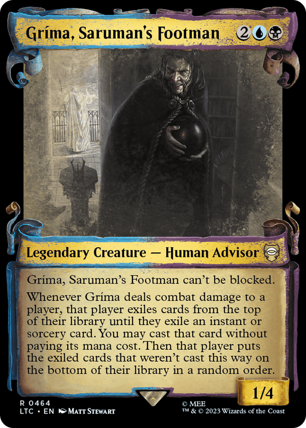 Grima, Saruman's Footman (Showcase Scrolls) (LTC-464) - Tales of Middle-earth Commander: (Showcase) Foil