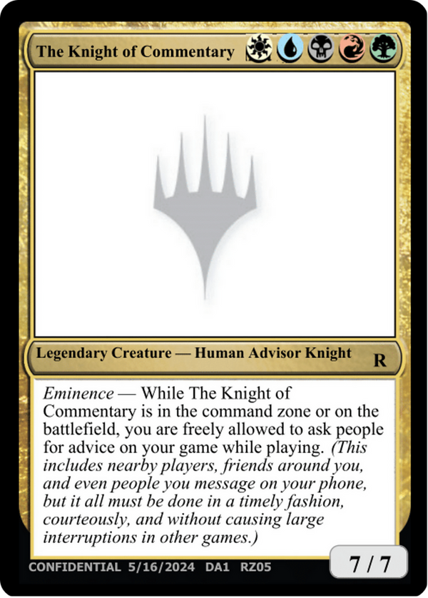 The Knight of Commentary (UNK-RZ05D) - Unknown Event