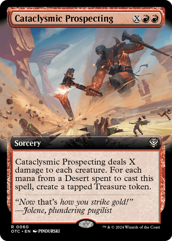 Cataclysmic Prospecting (Extended Art) (OTC-060) - Outlaws of Thunder Junction Commander: (Extended Art)
