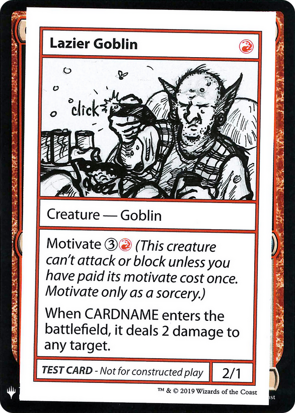 Lazier Goblin (CMB1-) - Mystery Booster Playtest Cards 2019