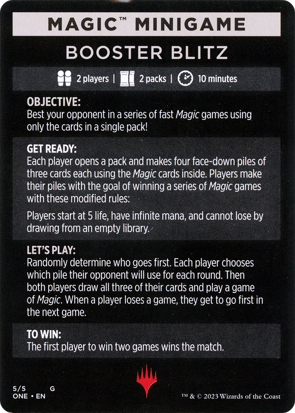 Booster Blitz (MONE-005) - Phyrexia: All Will Be One Minigames Foil