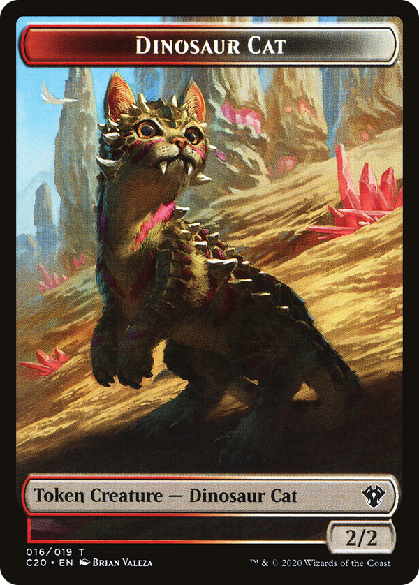 Dinosaur Cat (TC20-016) - Commander 2020 Tokens