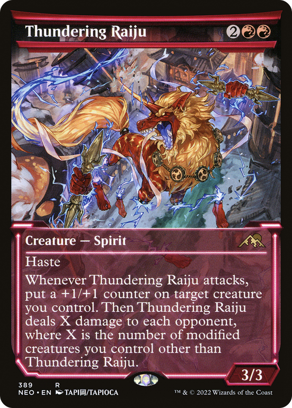Thundering Raiju (Showcase) (NEO-389) - Kamigawa: Neon Dynasty: (Showcase)