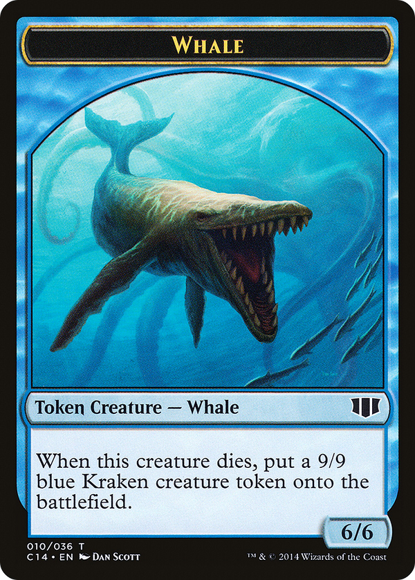 Whale // Zombie (Blue) Double-sided Token (C14-10 // 11) - Commander 2014 Tokens