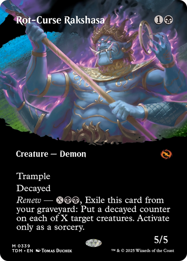 Rot-Curse Rakshasa (Borderless) (TDM-339) - Tarkir: Dragonstorm: (Showcase) Foil