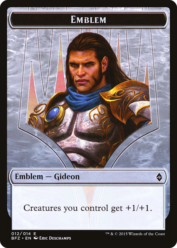 Emblem - Gideon, Ally of Zendikar (BFZ-012) - Battle for Zendikar Tokens