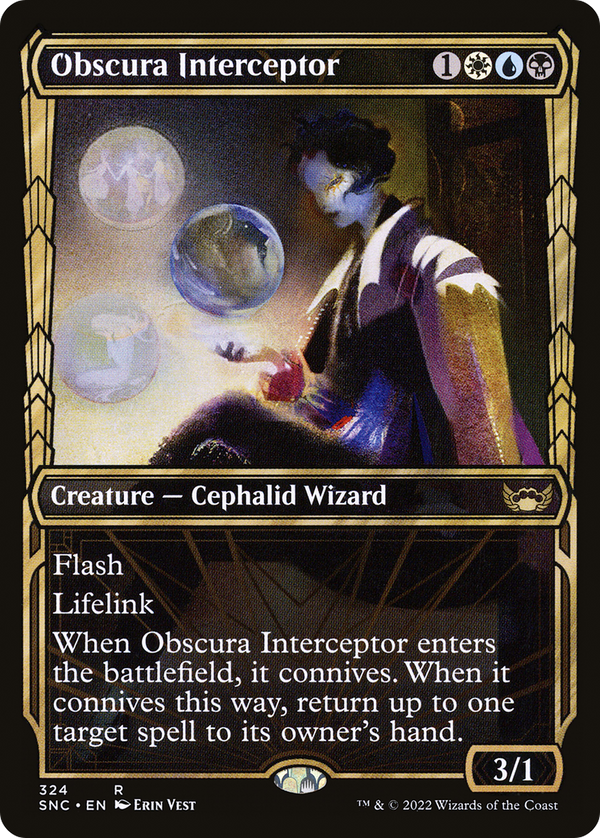Obscura Interceptor (Showcase) (SNC-324) - Streets of New Capenna: (Showcase) Foil