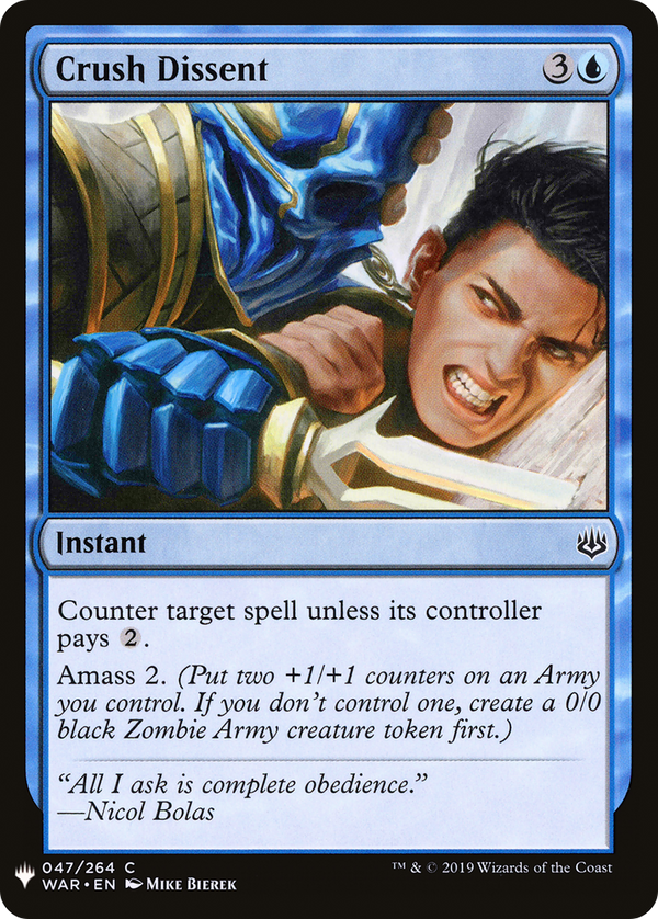 Crush Dissent (LIST-WAR-47) - The List