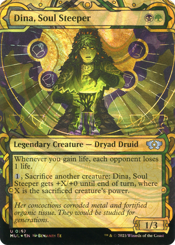 Dina, Soul Steeper (Halo Foil) (MUL-167) - Multiverse Legends: (Showcase) (Borderless) Foil
