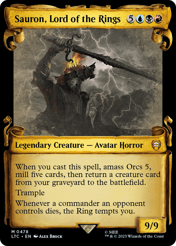 Sauron, Lord of the Rings (Showcase Scrolls) (LTC-478) - Tales of Middle-earth Commander: (Showcase) Foil