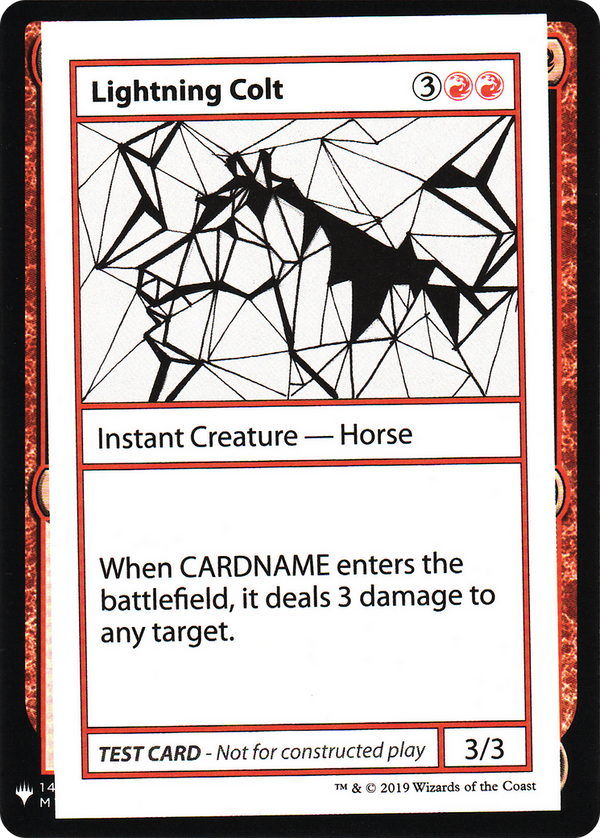 Lightning Colt (CMB1-) - Mystery Booster Playtest Cards 2019