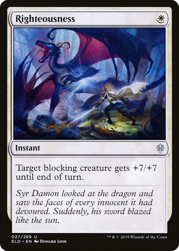 Righteousness (ELD-027) - Throne of Eldraine Foil