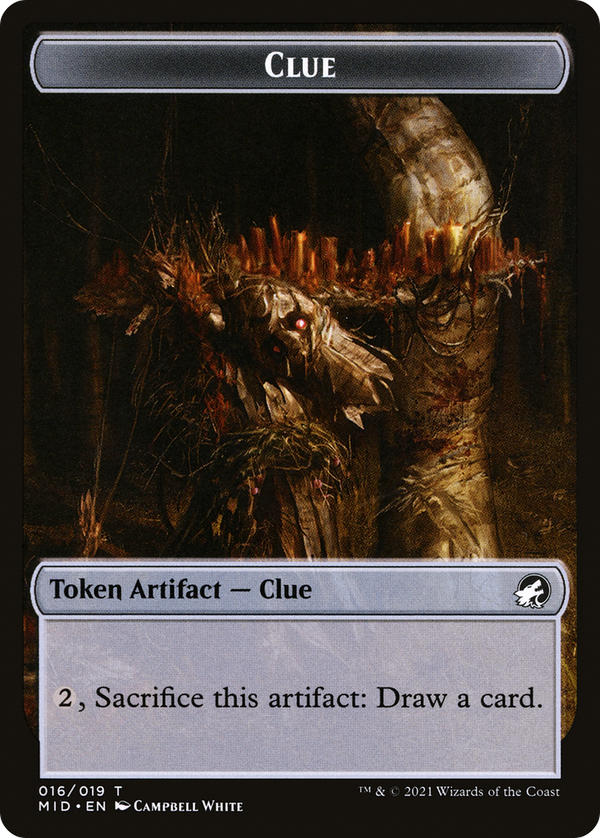 Clue (TMID-016) - Innistrad: Midnight Hunt Tokens Foil