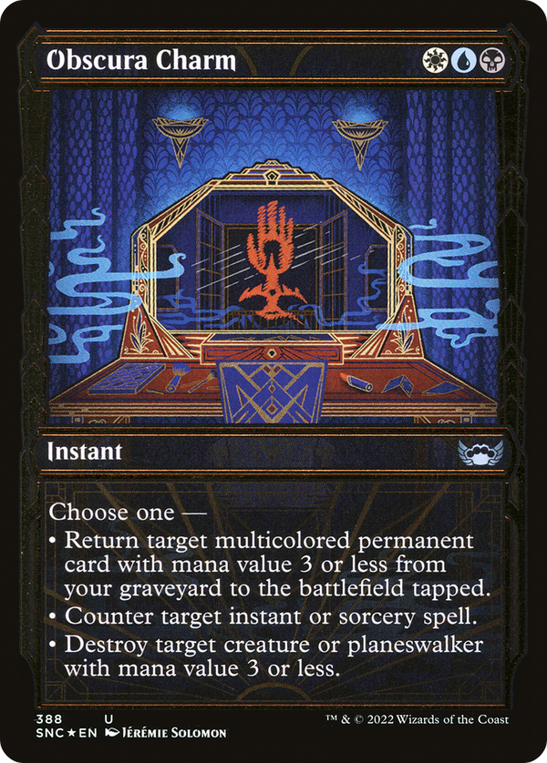 Obscura Charm (Gilded Foil) (SNC-388) - Streets of New Capenna: (Showcase) Foil
