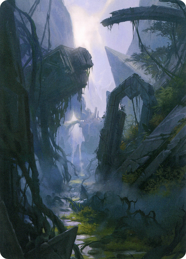 Swamp // Swamp (AZNR-014) - Zendikar Rising Art Series (Borderless) Foil