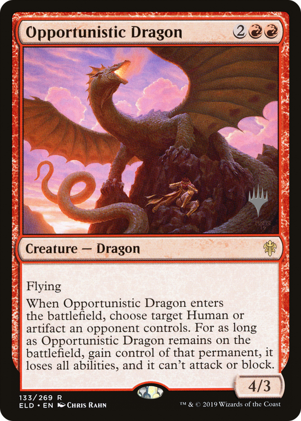 Opportunistic Dragon (PPELD-133) - Throne of Eldraine Promos