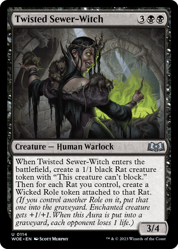Twisted Sewer-Witch (WOE-114) - Wilds of Eldraine