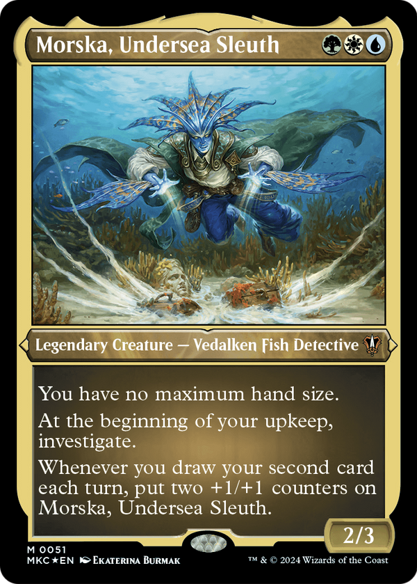 Morska, Undersea Sleuth (Display Commander) - Thick Stock (MKC-051) - Murders at Karlov Manor Commander Foil