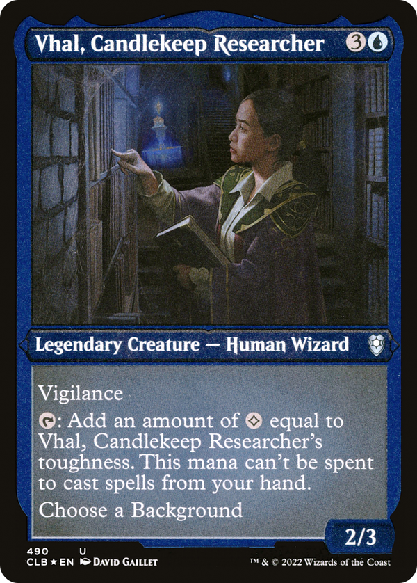 Vhal, Candlekeep Researcher (Foil Etched) (CLB-490) - Commander Legends: Battle for Baldur's Gate Foil