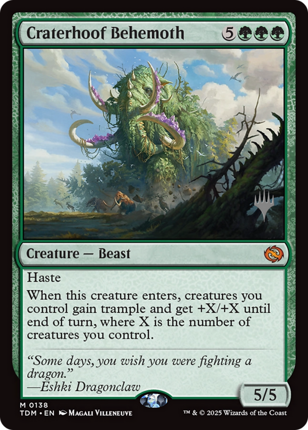 Craterhoof Behemoth (PPTDM-138) - Promo Pack: Tarkir: Dragonstorm Foil