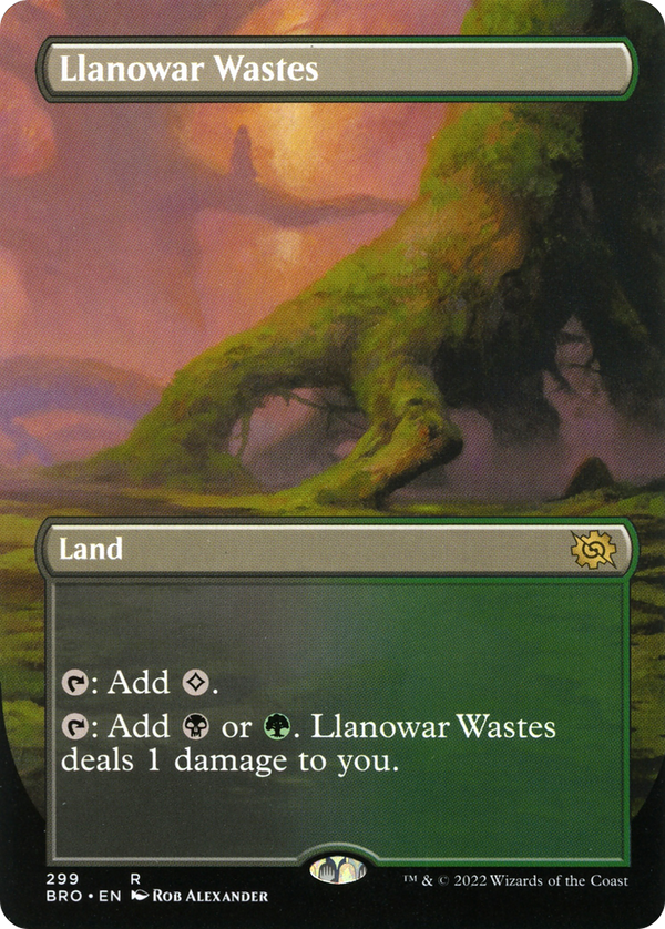 Llanowar Wastes (Borderless) (BRO-299) - The Brothers' War